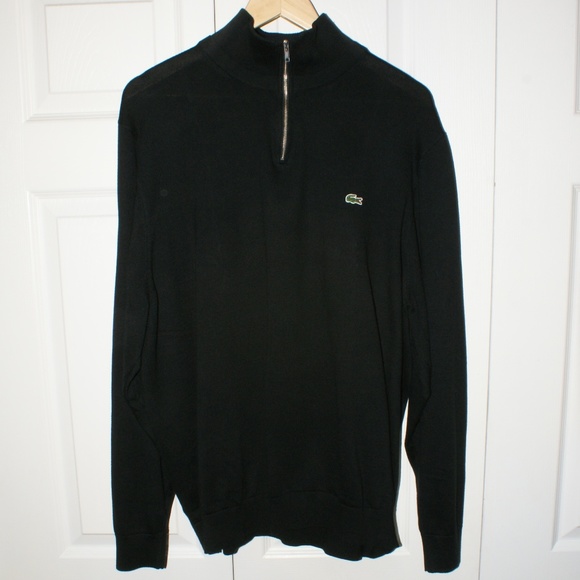 Lacoste Other - Men's Lacoste 1/4 Zip Sweater-Black (8)....NWT